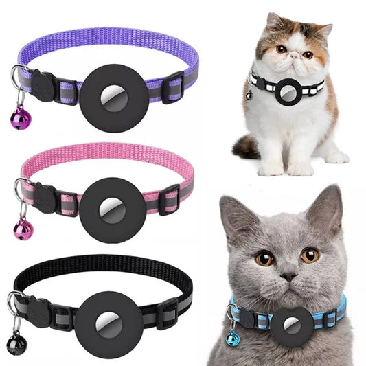 ✨ Reflective Waterproof Pet Collar with AirTag Holder – Secure & Stylish for Dogs & Cats 🐶🐱